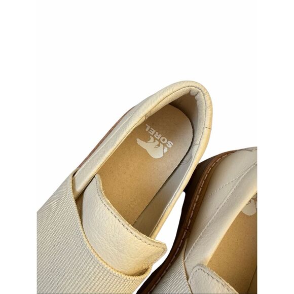 Sorel Loafers Joan Now Slip On Chunky Leather Cream size 10 - Picture 7 of 8